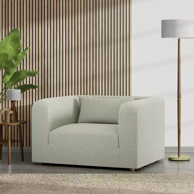 Habitat Lars Fabric Cuddle Chair - Sage Green