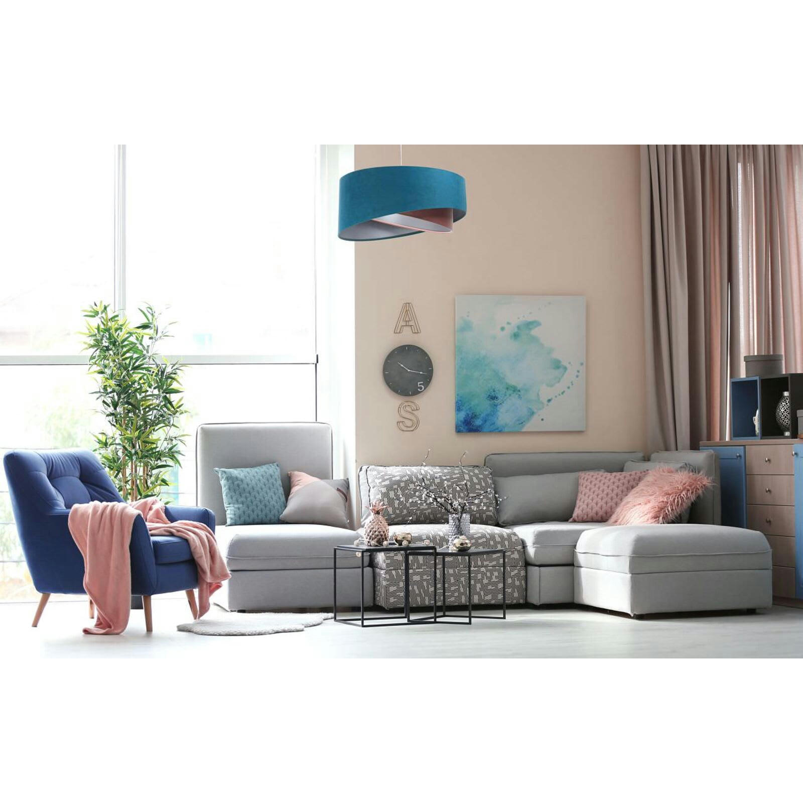 GALAXY - Suspension Tissu Bleu 50x50x23 cm