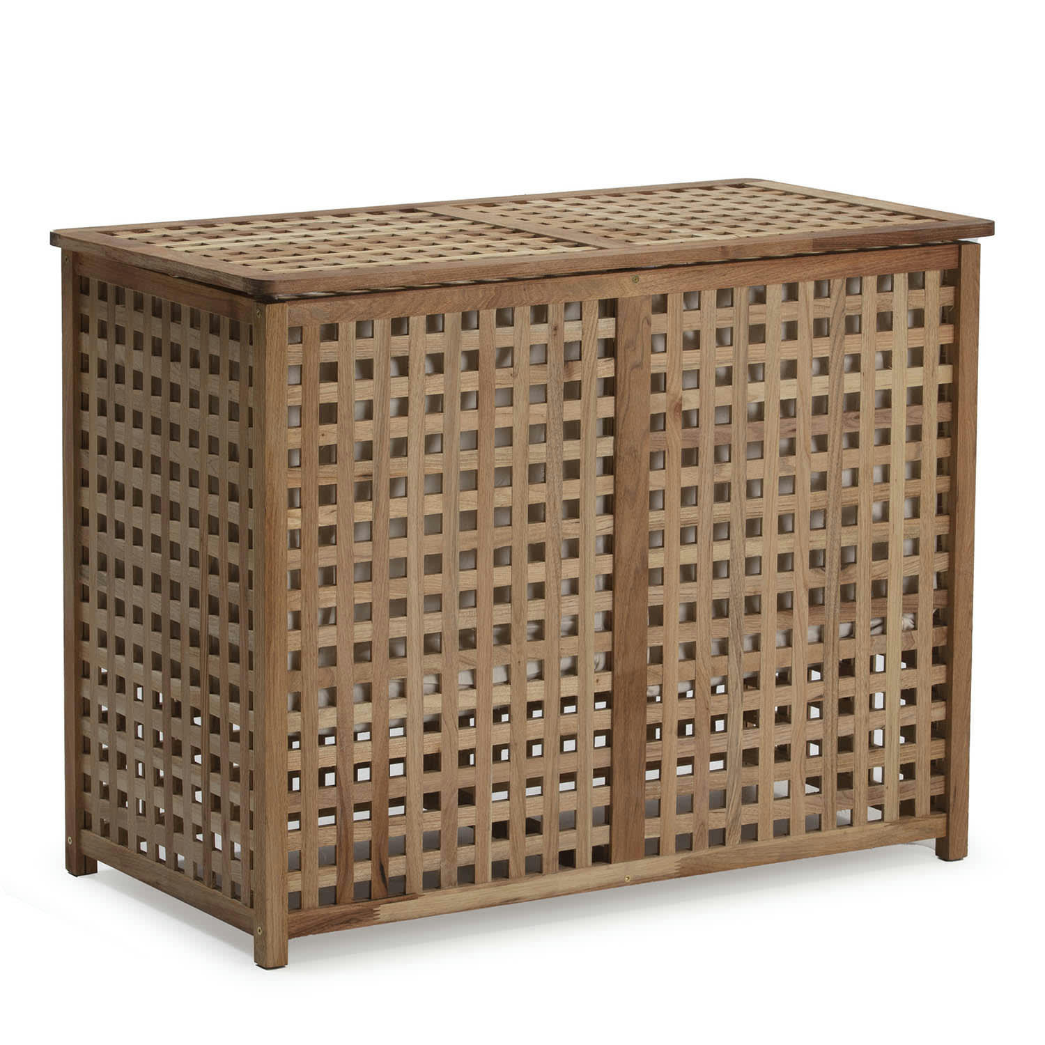 KOTA - Panier à linge double avec couvercle, 88 x 46 x 67,5 cm