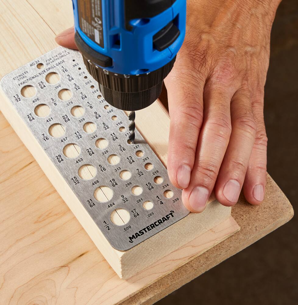 Mastercraft Hobby Drill Gauge for 1/16 to 1/2 by 64ths Drills, Easy-to-Read Etched Markings