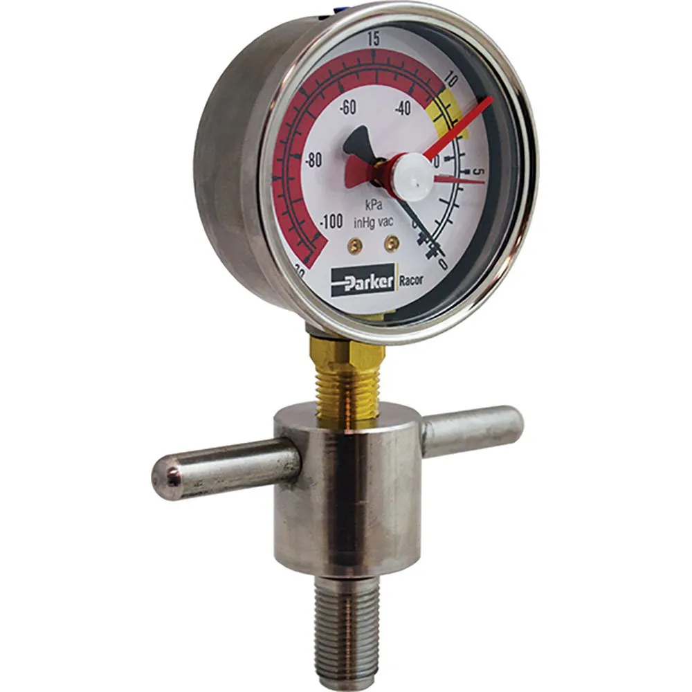 Parker Racor T-Handle Vacuum Gauge Panel Mount
