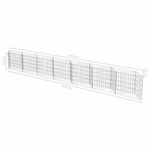 NNEVL Gabion Wall Galvanised Steel 450x30x50 cm