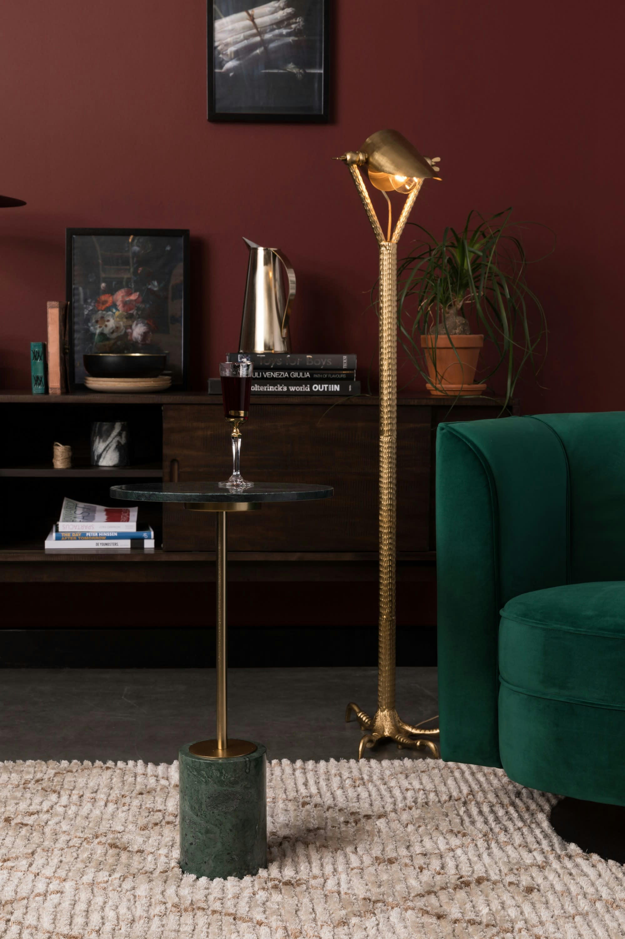 GUNNAR - Table d'appoint en marbre vert