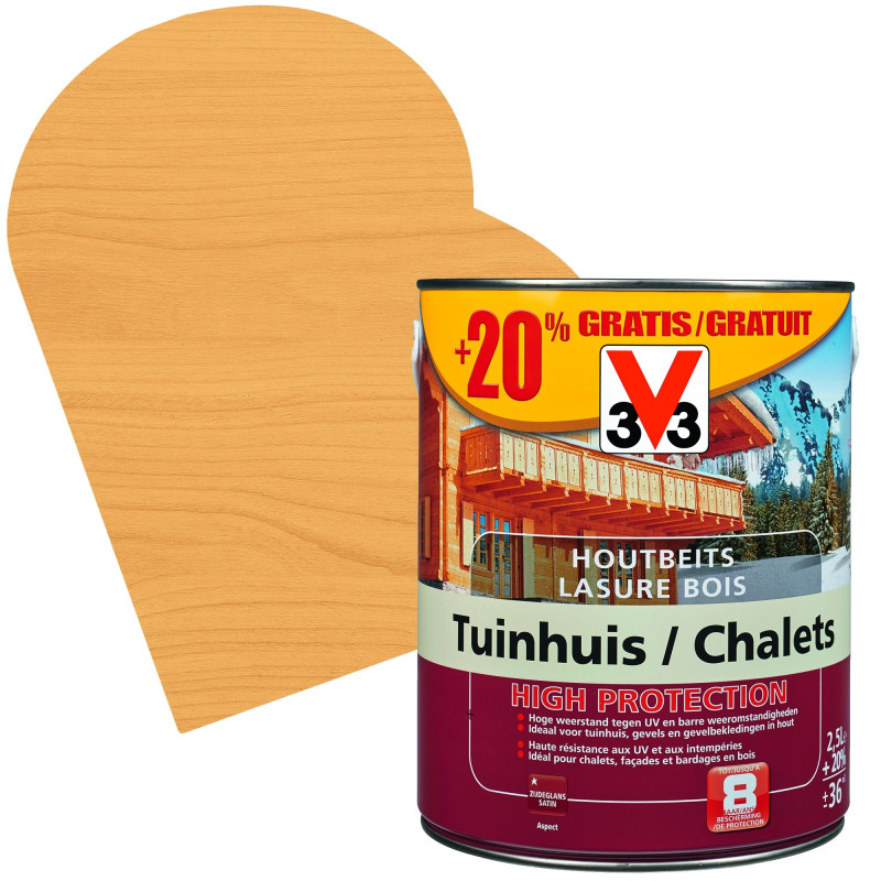 Lasure Chalets High Protection pin scandinave satinée 2,5   0,5 L gratuit V33