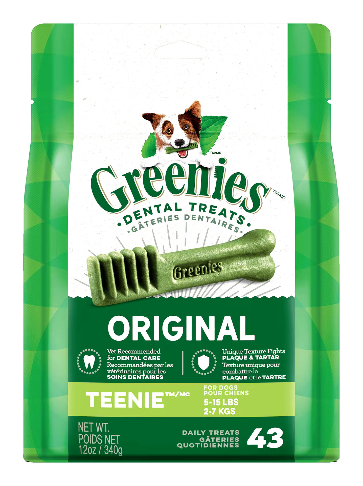 Greenies Original Teenie Oral Care Dental Dog Treats, 340-g