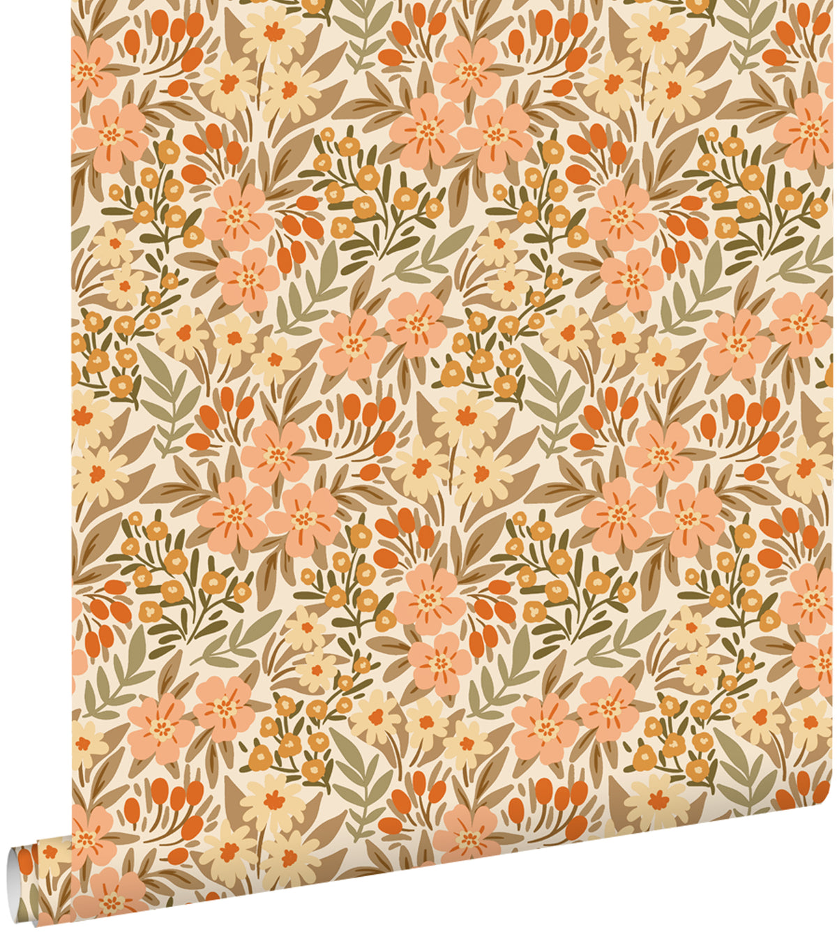 ESTAhome behang bloemen terracotta - 50 x 900 cm - 131449