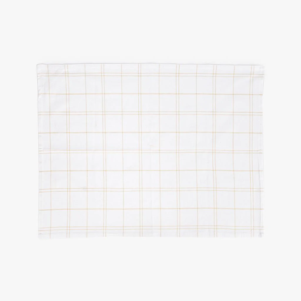 Conjunto de dois panos de Cozinha Xadrez Bege e Branco EVERYDAY