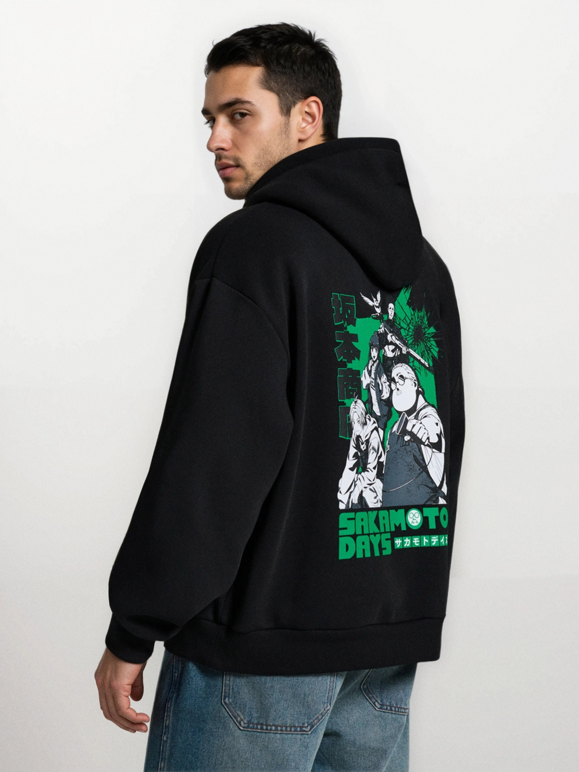 Bluza hoodie z nadrukiem Sakamoto Days