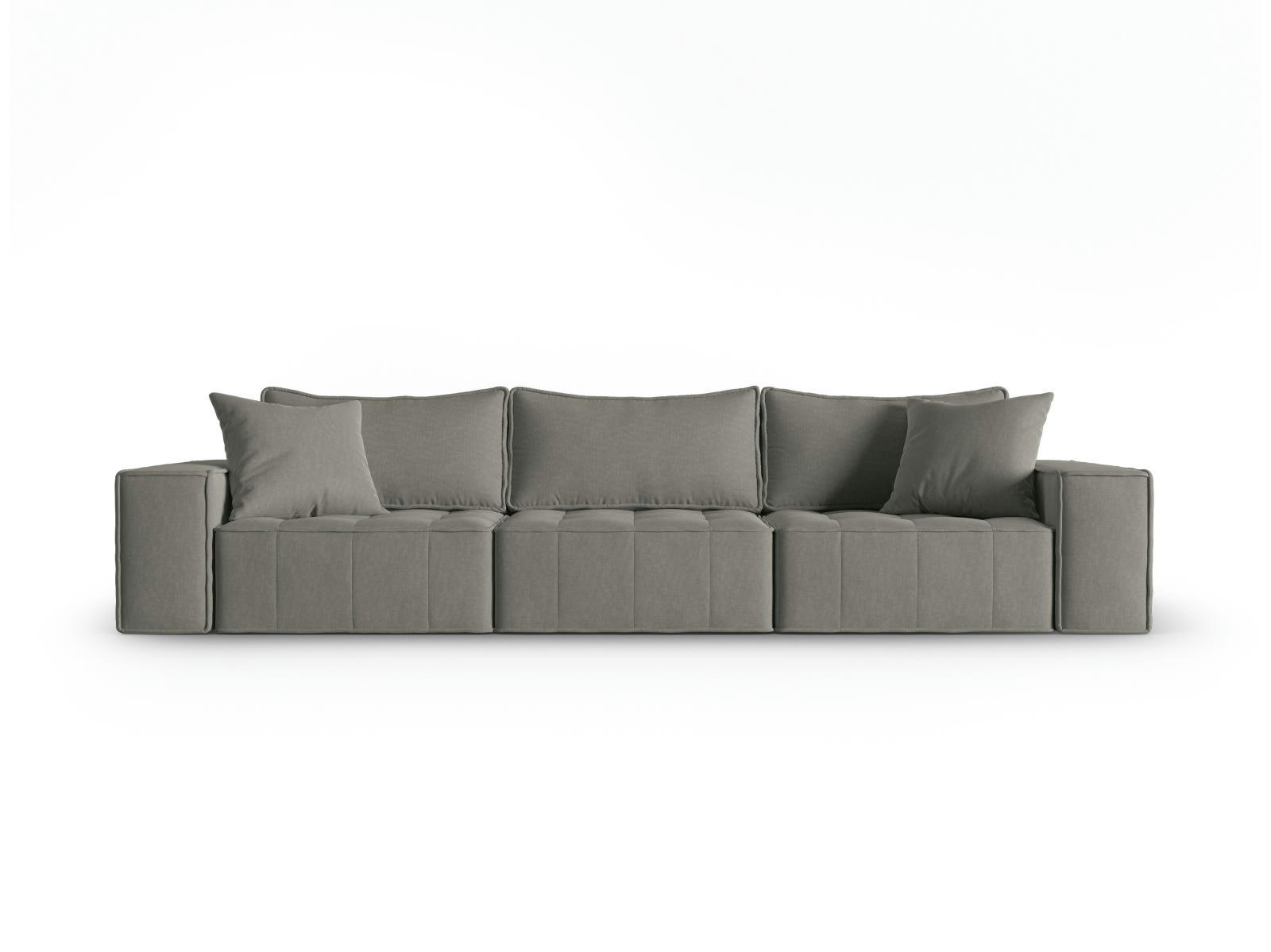MIKE - Canapé modulable 5 places en tissu structurel gris