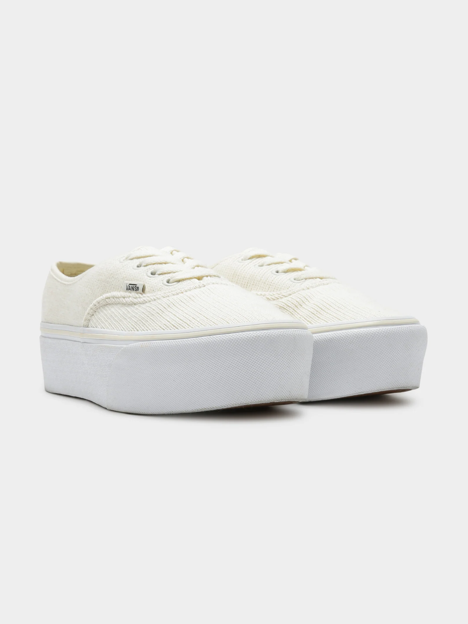 Womens Authentic Rib Knit Stackform Platform Sneakers