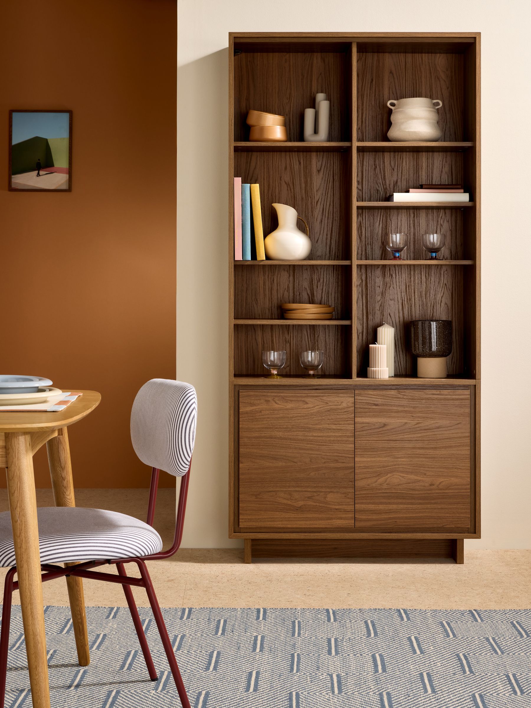 Dark Walnut Effect Kaci Shelving Unit