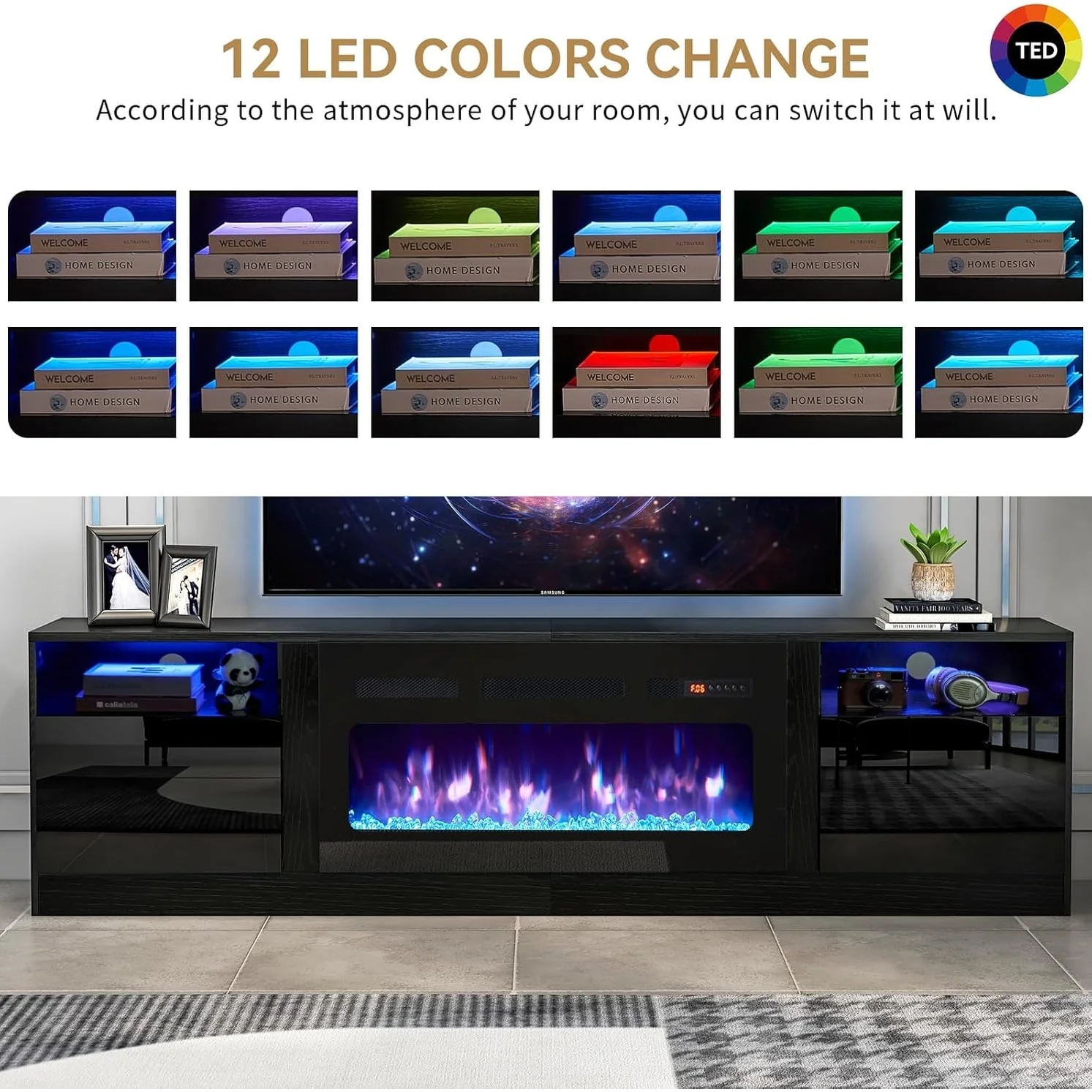 79'' Fireplace TV Stand with 36 Electric Fireplace
