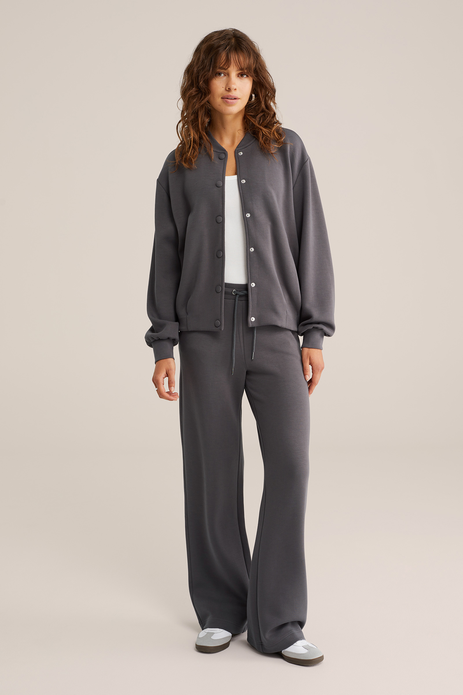 Dames bomberjack van sweatstof