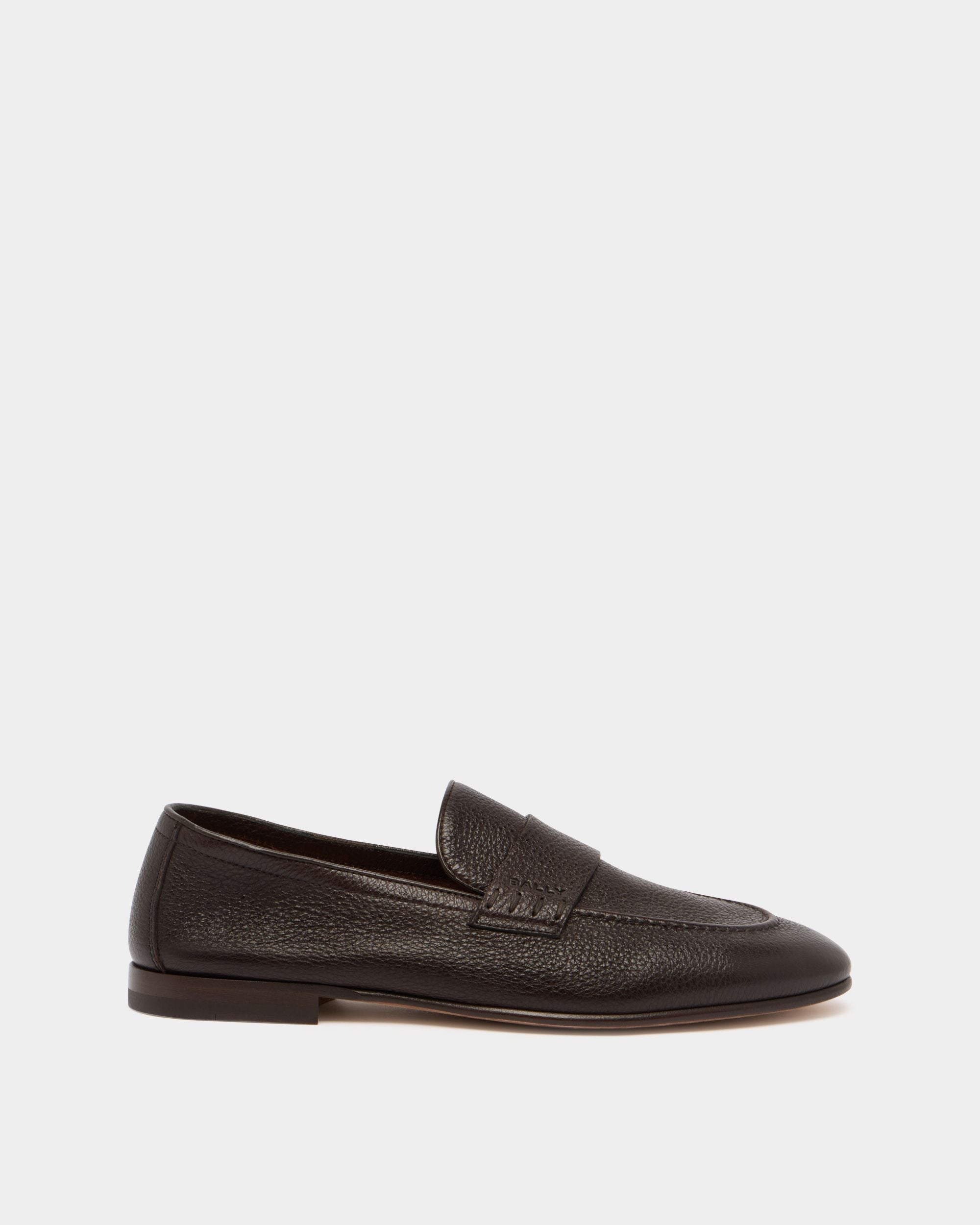 Loafer Elios aus genarbtem Leder in Braun