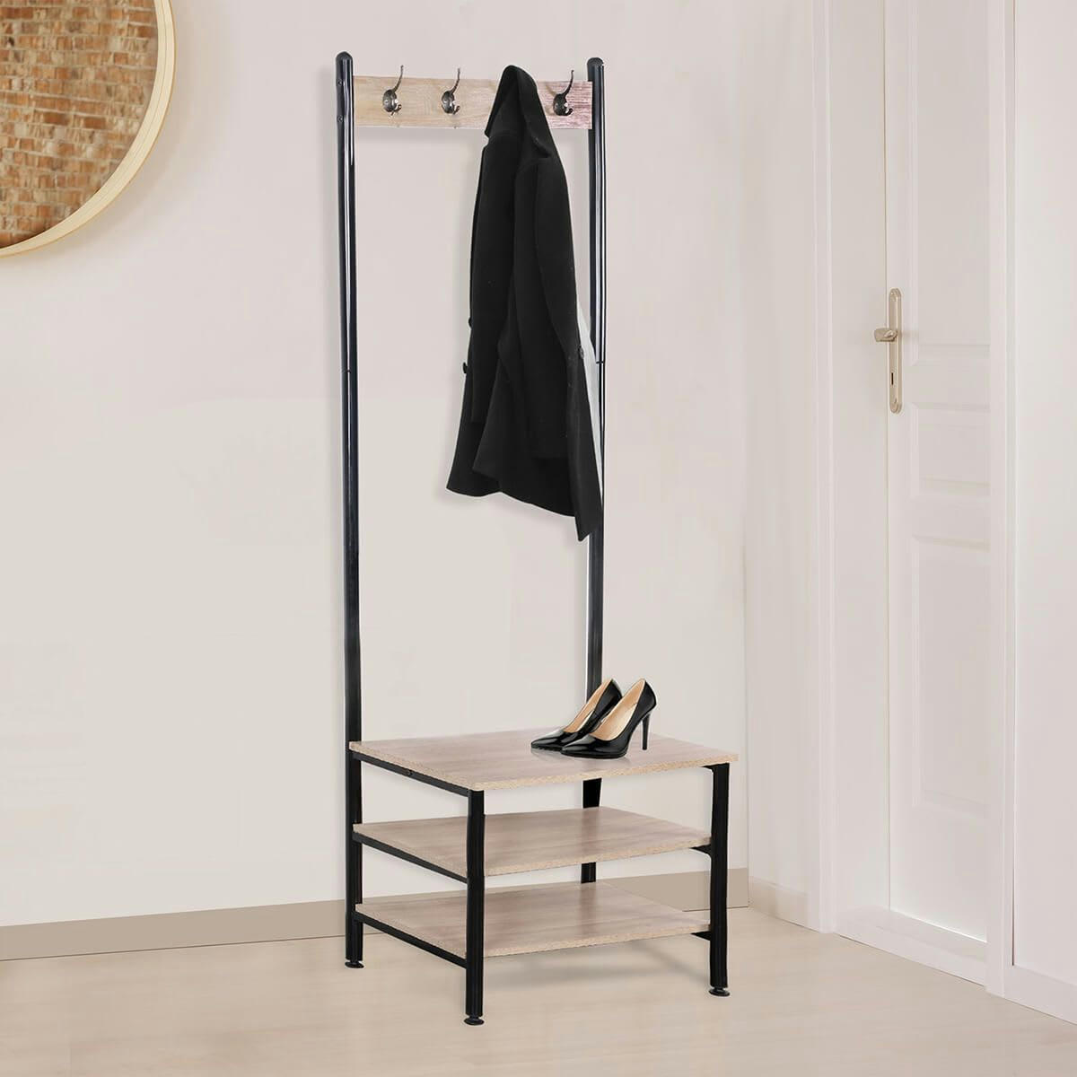 BRIEG - Meuble  d'entrée portemanteau et chaussures