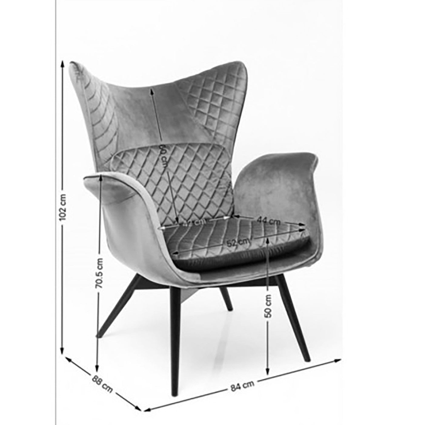 Fauteuil Tudor fluweel creme Kare Design