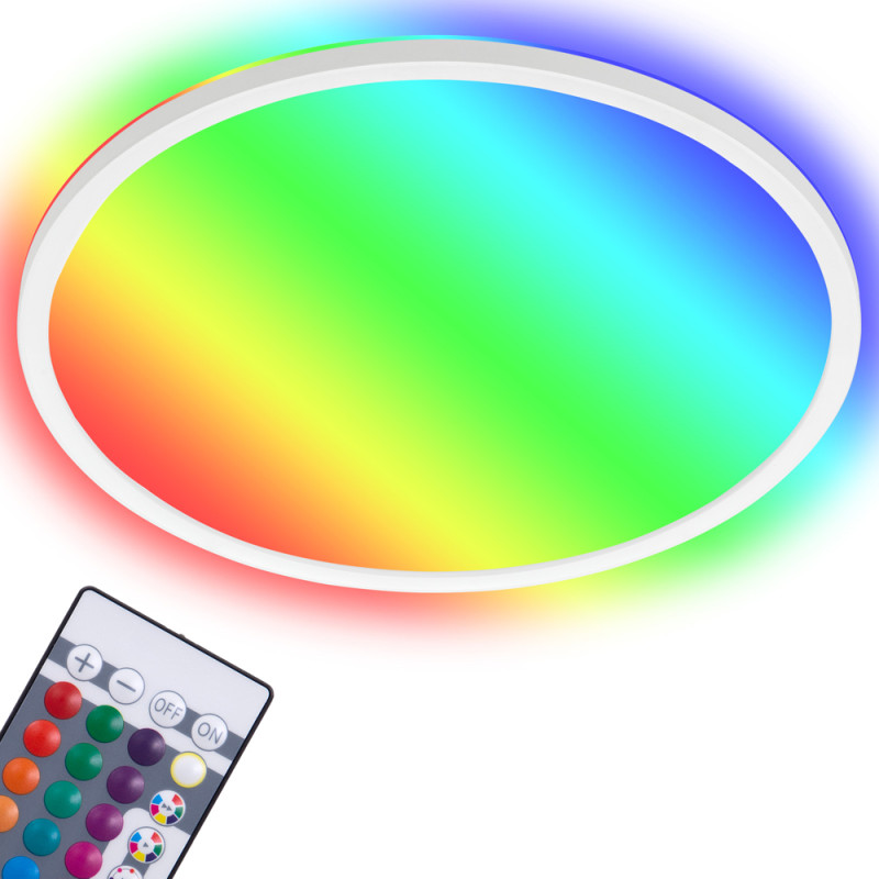 Plafonnier LED Slim blanc Ø 42 cm RGB 2700 lm 22 W BRILONER
