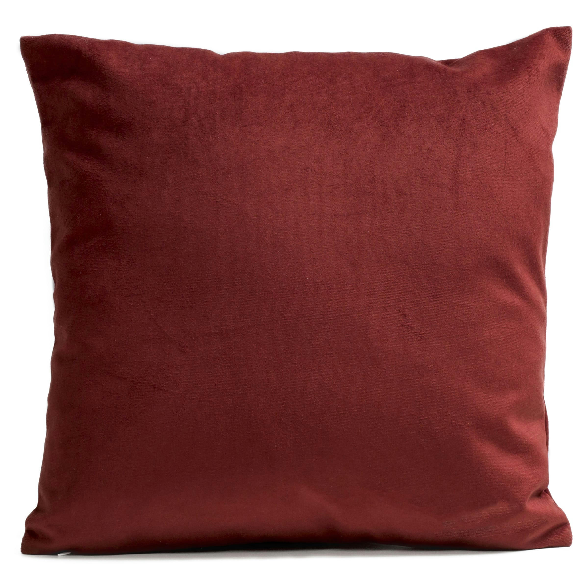 - Coussin uni  suédine rouge 40x40cm