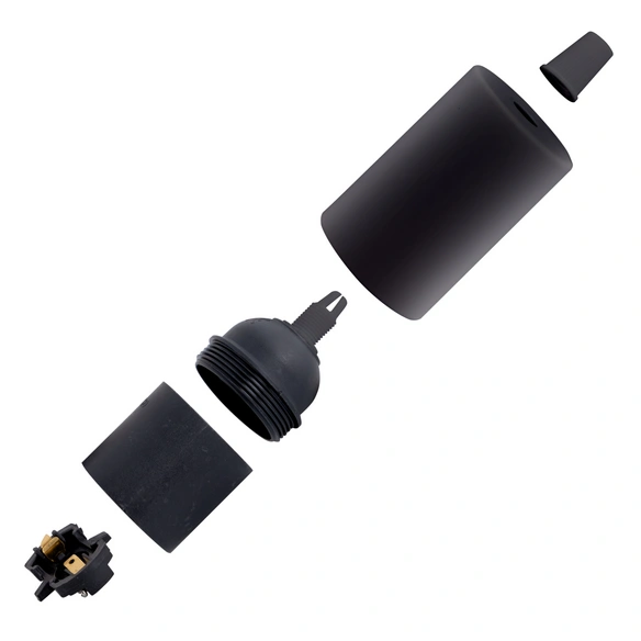 Fassung, Design Metall E27 schwarz