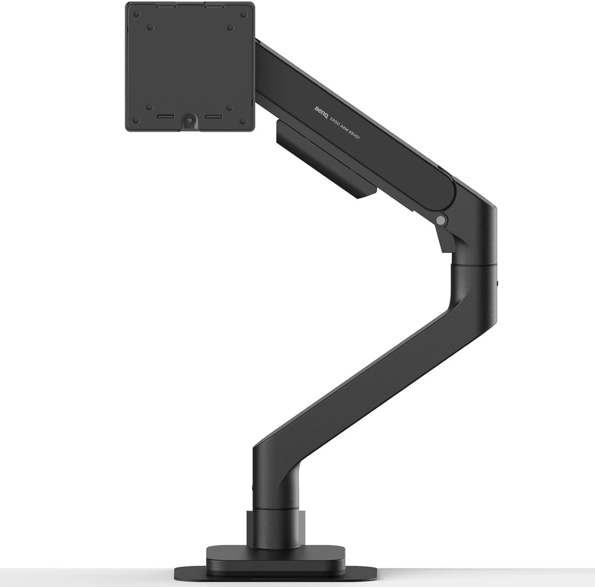 BenQ BSH01 Ergo Monitor Arm -Gas Spring Monitor Stand for Up to 45'' & 44lbs Screens  Heavy Duty  Quick Installation  No Sagging  Top Clamp and Grommet Base  Reinforcement Plate  VESA 75x75 &100x100mm