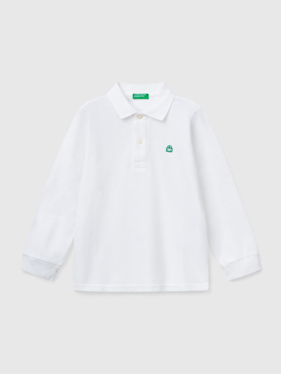 Long sleeve polo in cotton