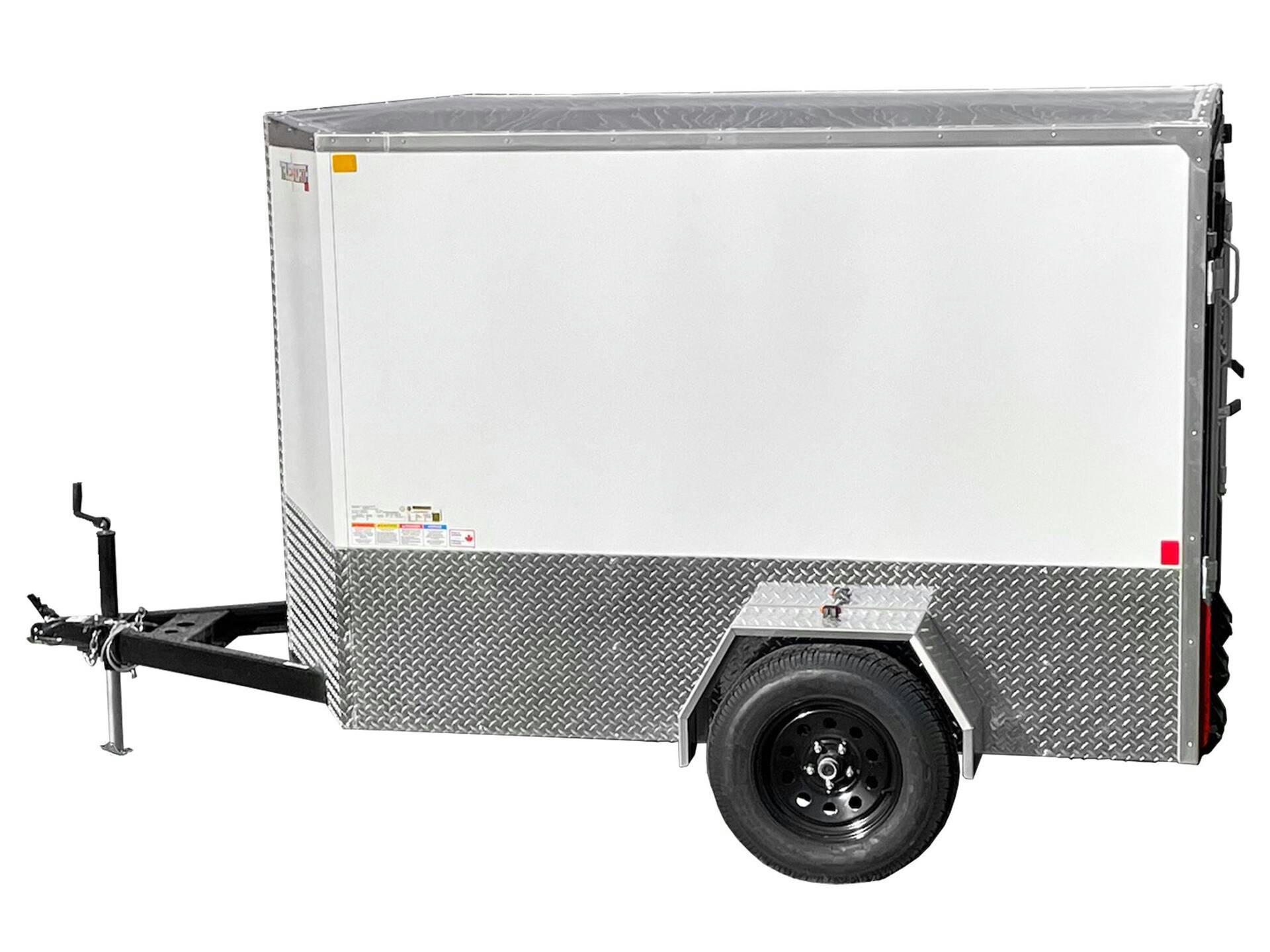 True North  5-ft x 8-ft Enclosed Trailer with Ramp Door, White