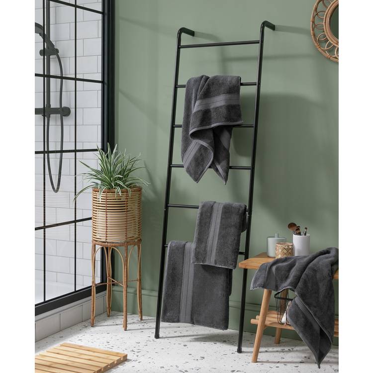 Habitat Luxury Lyocell 2 Pack Hand Towel - Charcoal