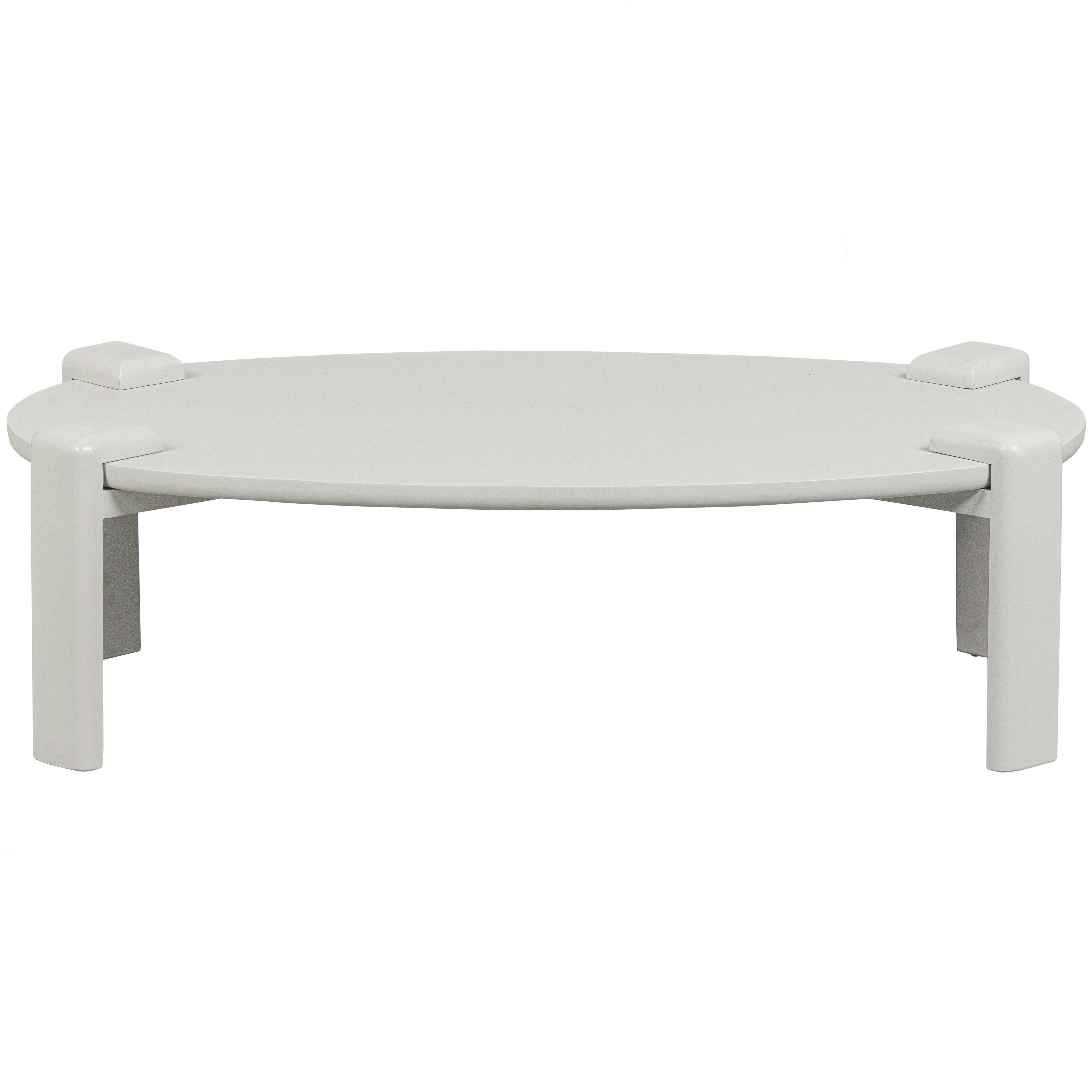 TURTLE - Table basse en manguier brouillard