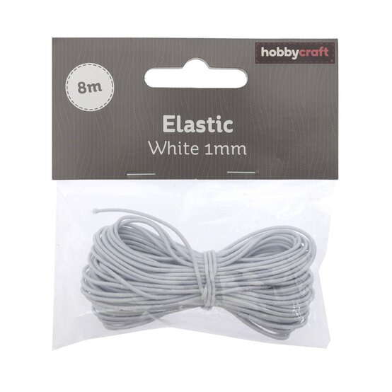 White Elastic 1mm x 8m