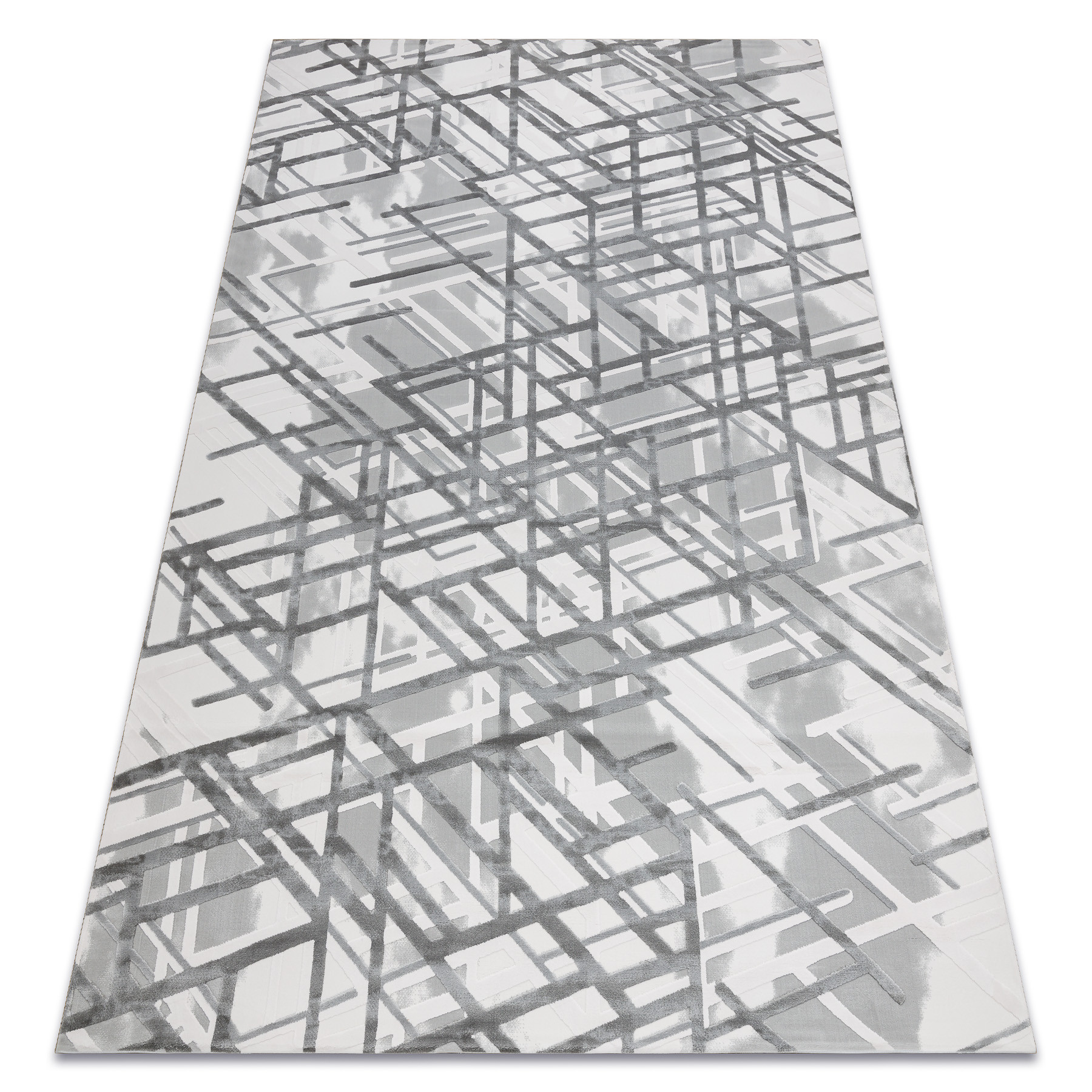 Dywan AKRYL VALS 8381 Linie przestrzenny 3D szary 80x300 cm
