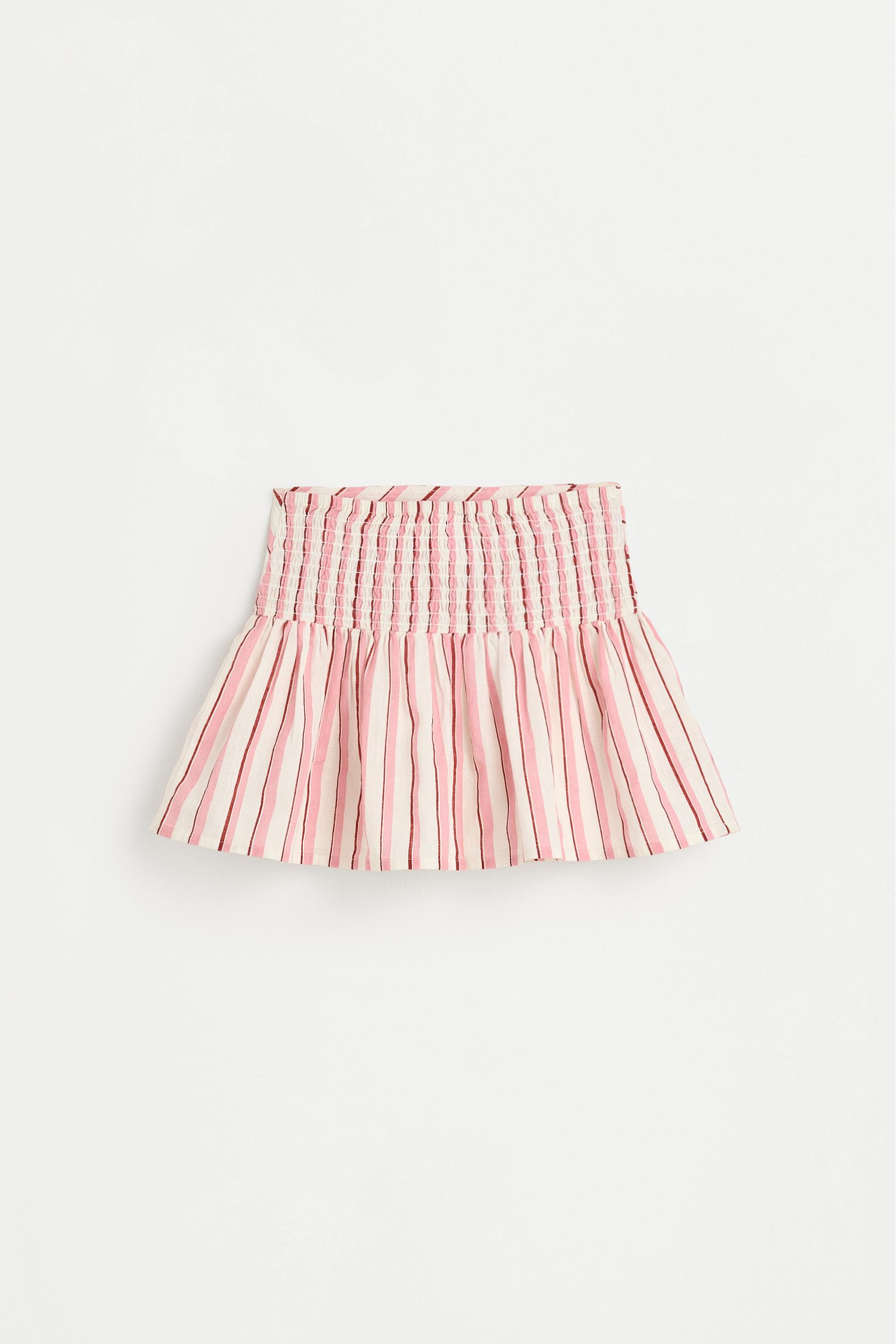 Niña | Skort rayas rosas algodón - lino
