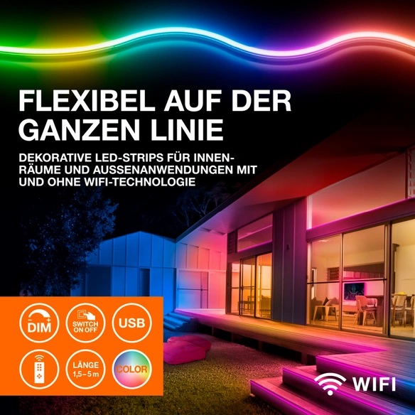LED-Stripe »NEON DIGITAL FLEX«, Transparent, 15,00 W