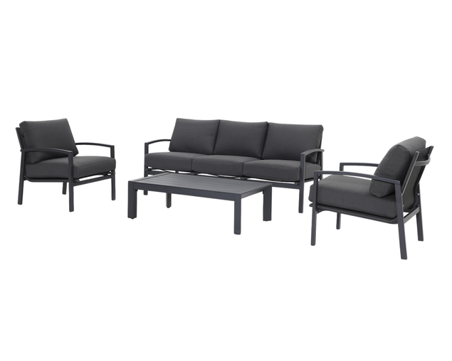 Jette 5 Seater Lounge Setting Bundle - Gunmetal Grey