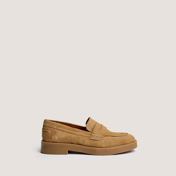 Mocassins à bouts rondsen cro?te taupe | MIRNA