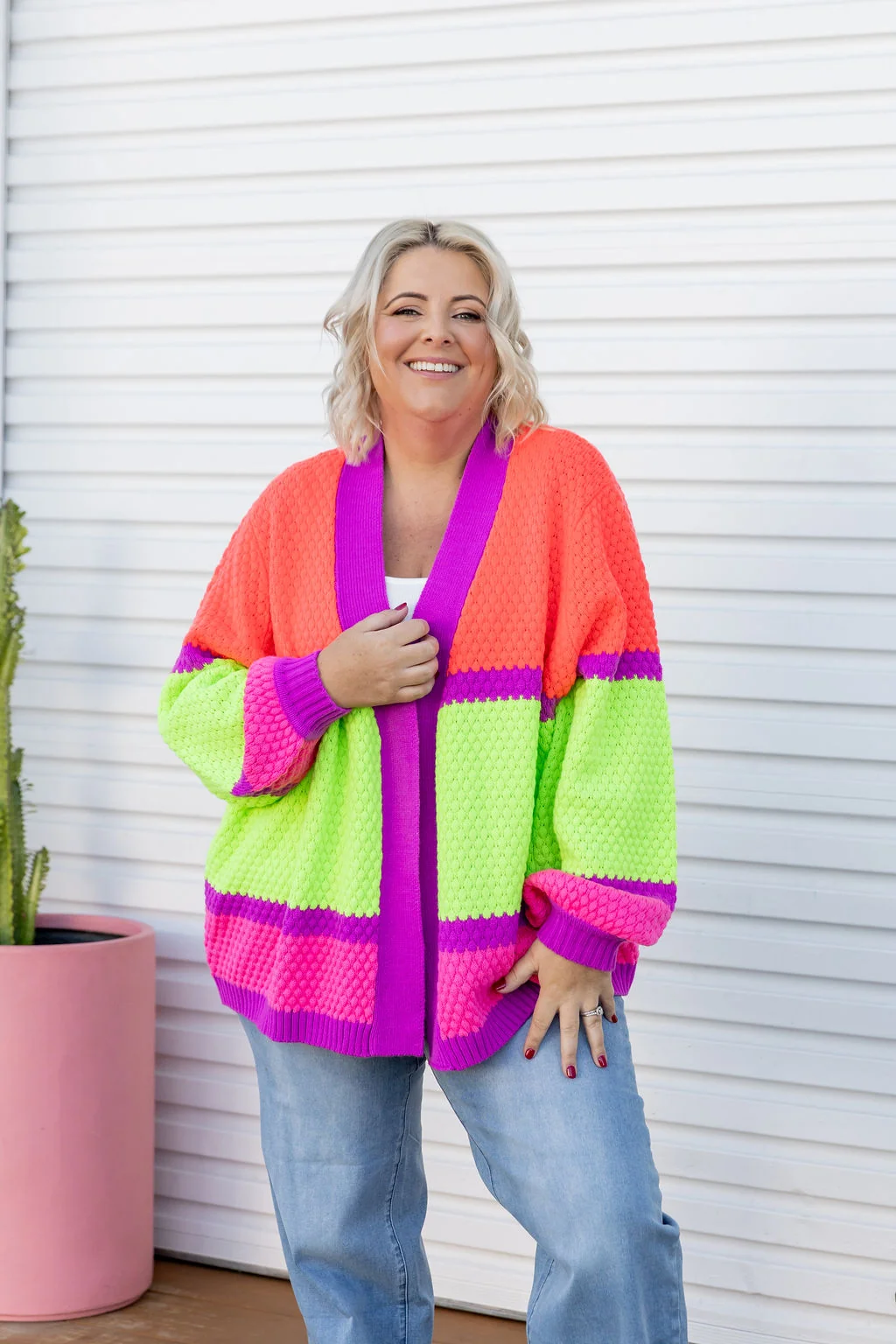 Marbelle Knit Cardigan in Fluro Mix