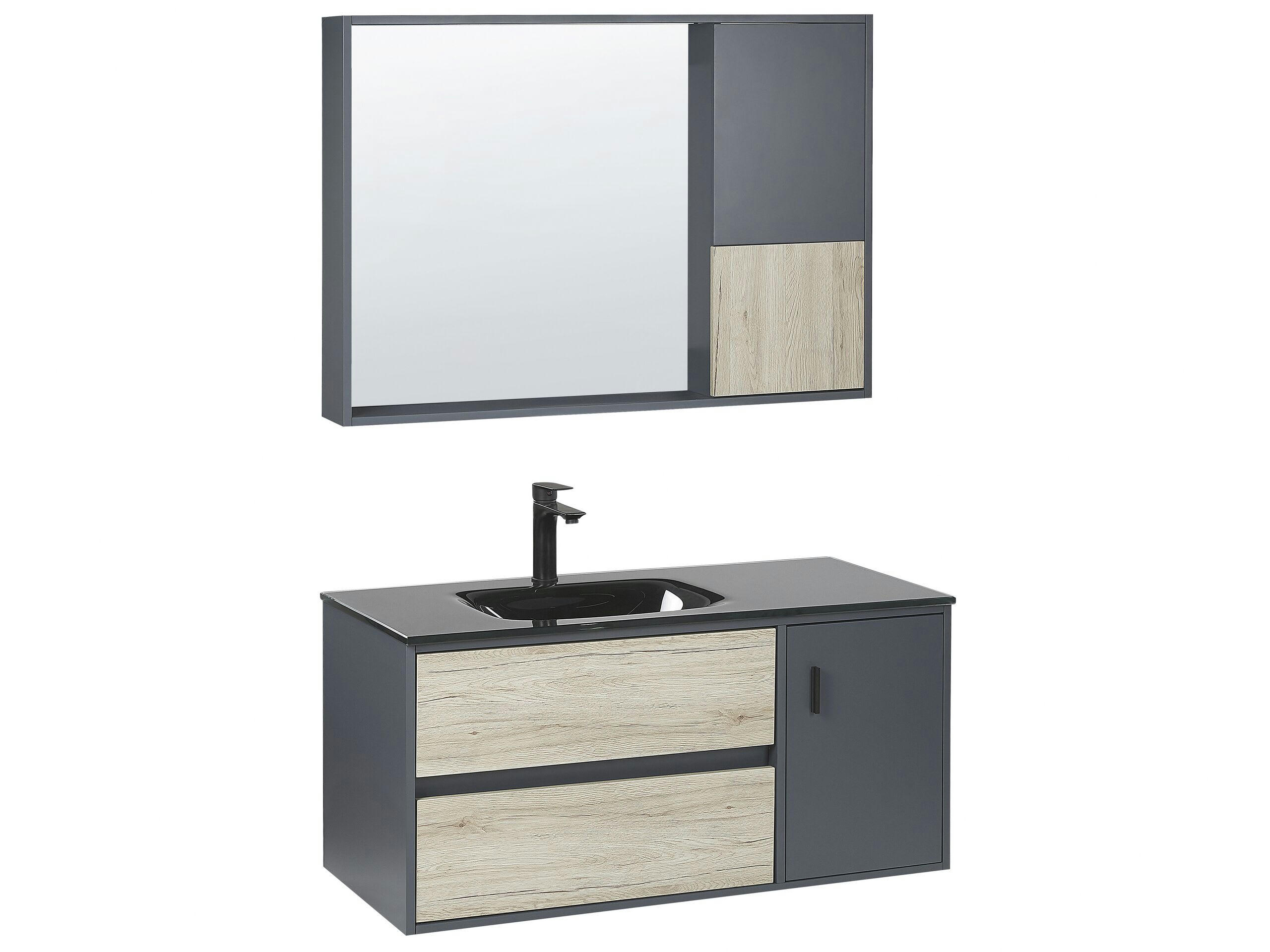 TERUEL - Ensemble de salle de bain avec tiroirs et miroir