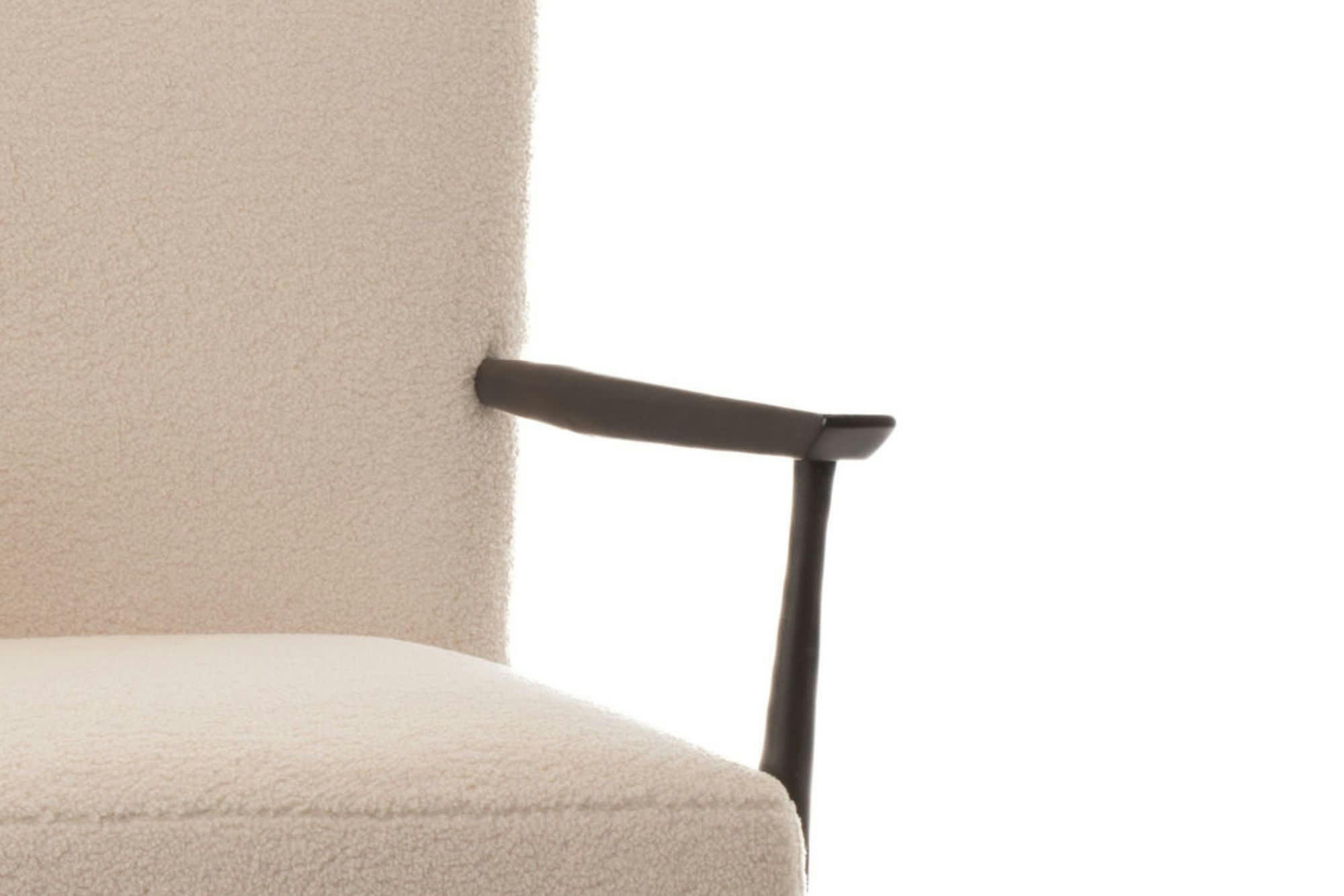 SUZY - Fauteuil scandinave en tissu bouclette