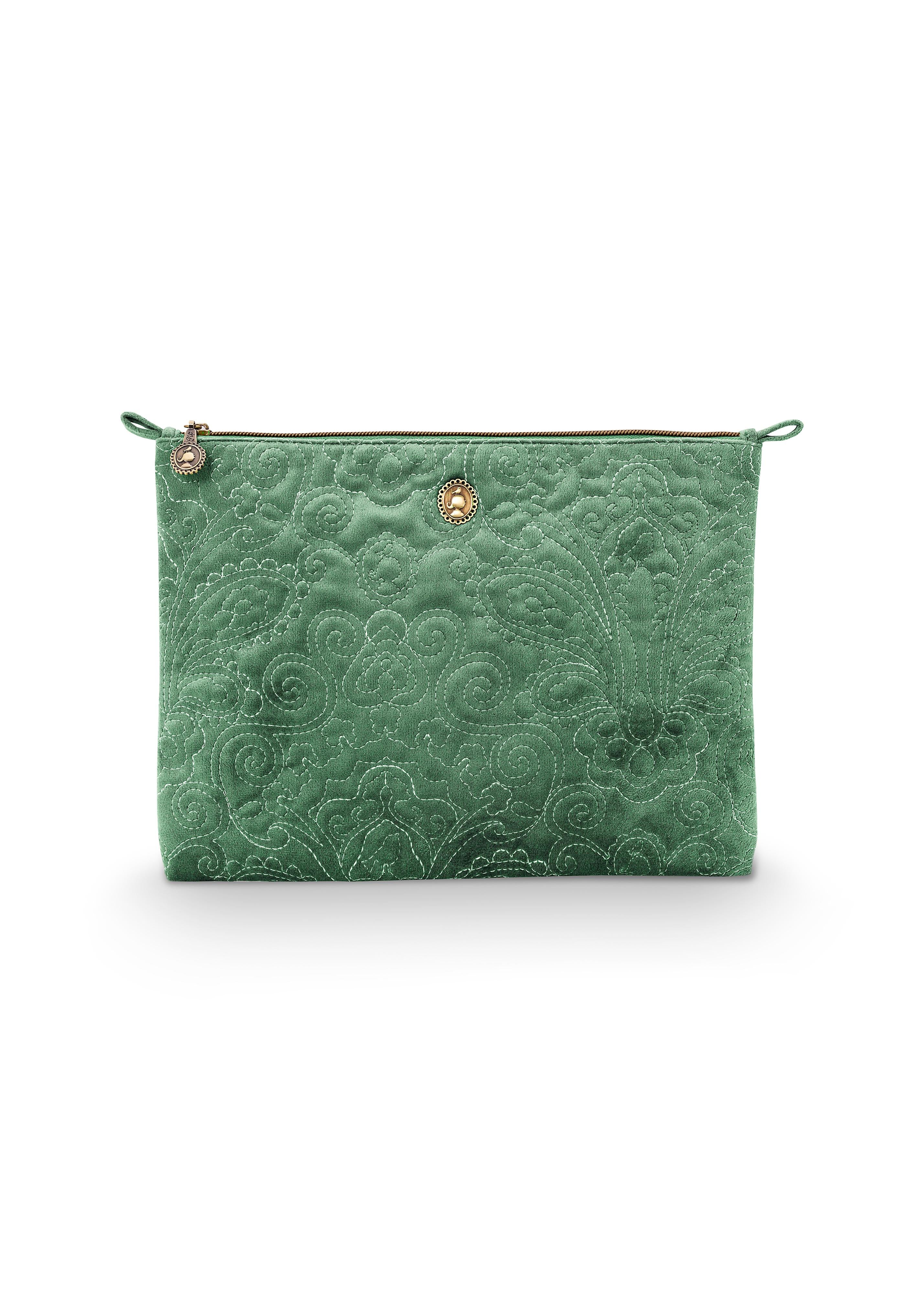 Pip Studio - Grote Toilettas Quilty Days - Groen - Fluweel