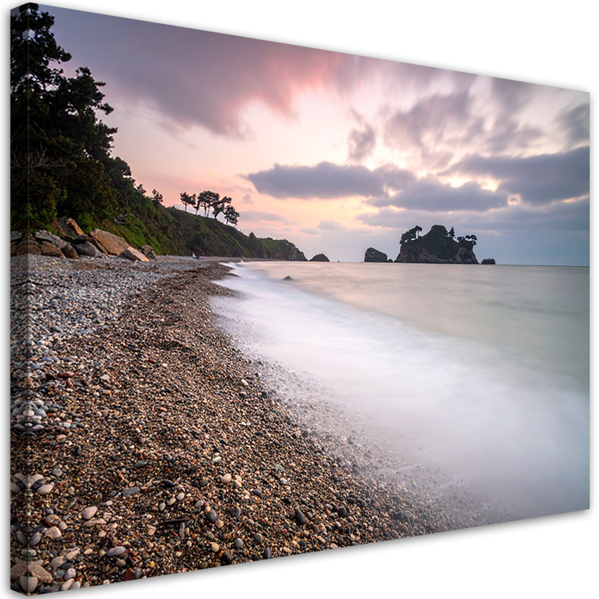 Obraz do salonu sypialni biura, Krajobraz kamienista plaża morze 30x20