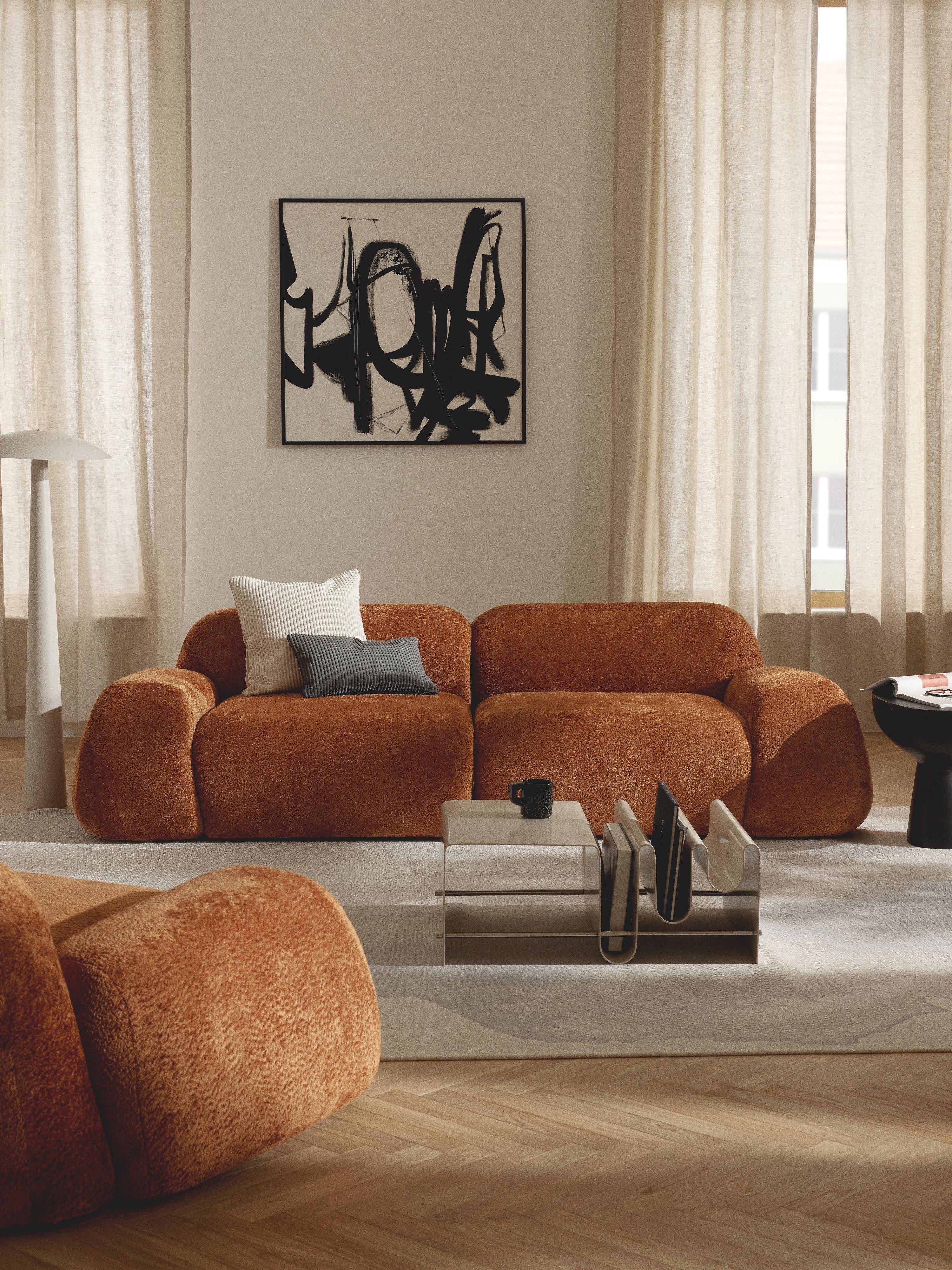 Modulares Sofa Wolke (3-Sitzer) aus Teddy-Bouclé