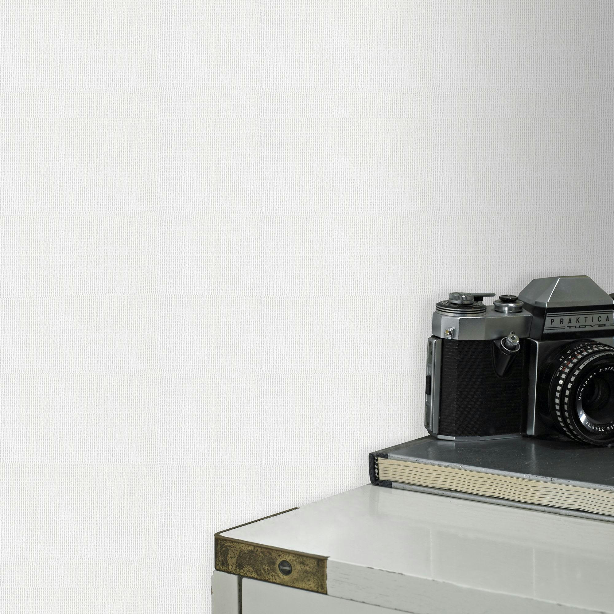 - papier peint tressage blanc grain 1500x52cm