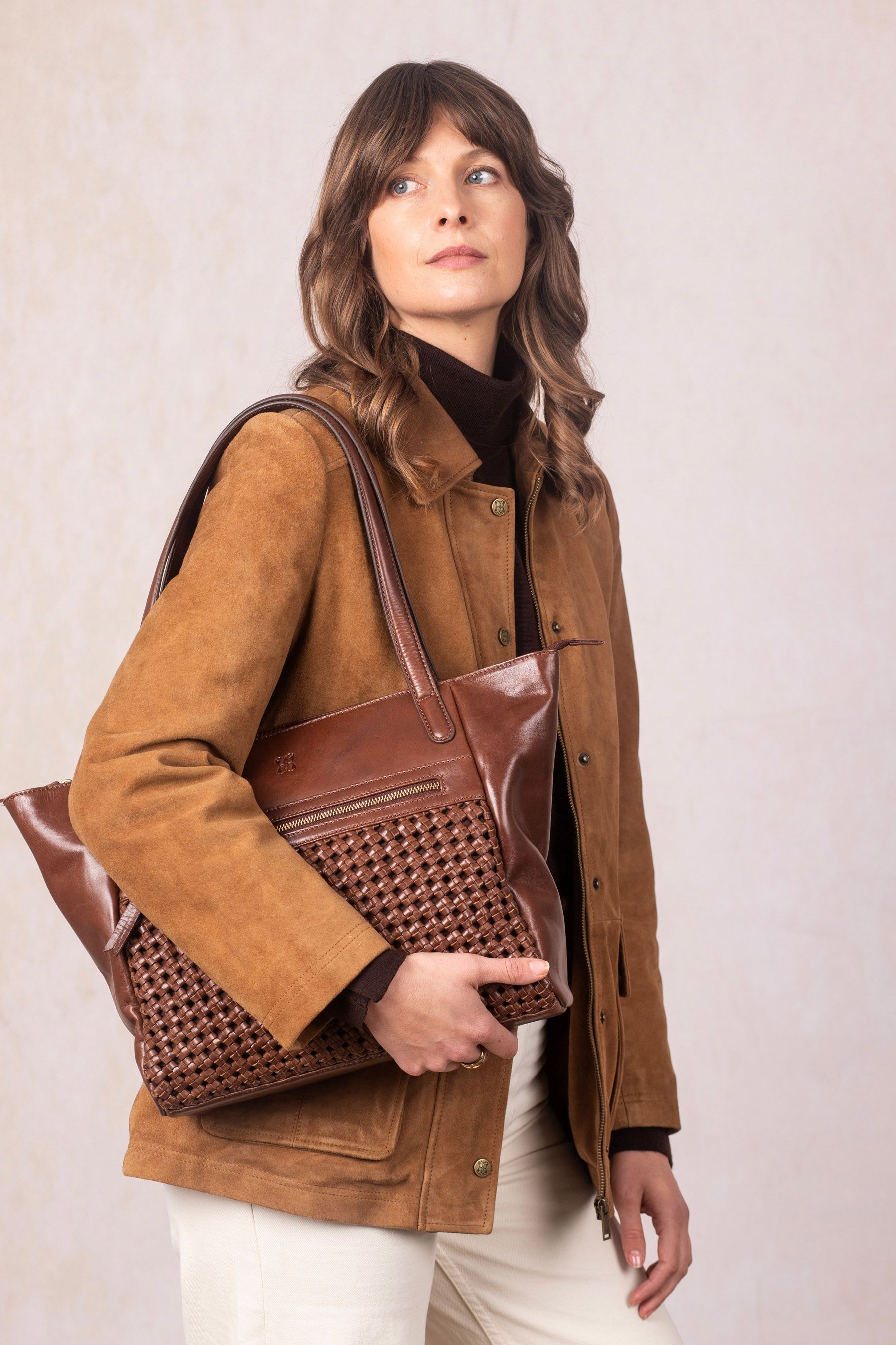 Lakeland Leather Waverton' Woven Leather Tote Bag