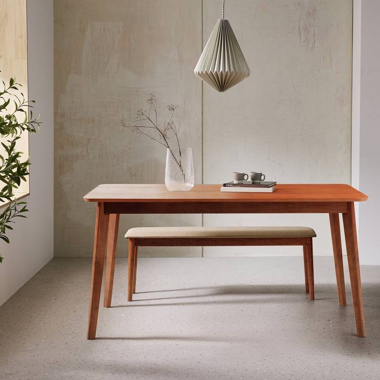 Habitat Skandi Walnut Veneer 6 Seater Dining Table