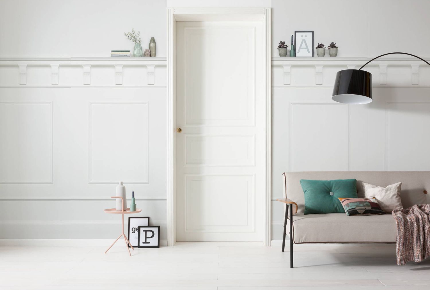 Sanders & Sanders fotobehang paneel wit - 100 x 250 cm - 611909