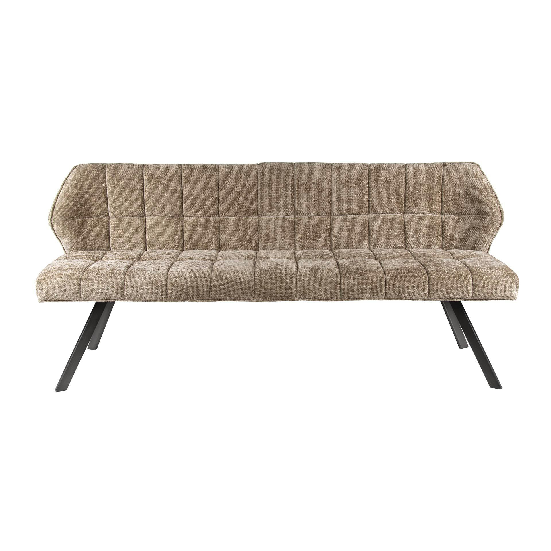 Banc de table en velours texturé beige nacré 180 cm MELBOURNE