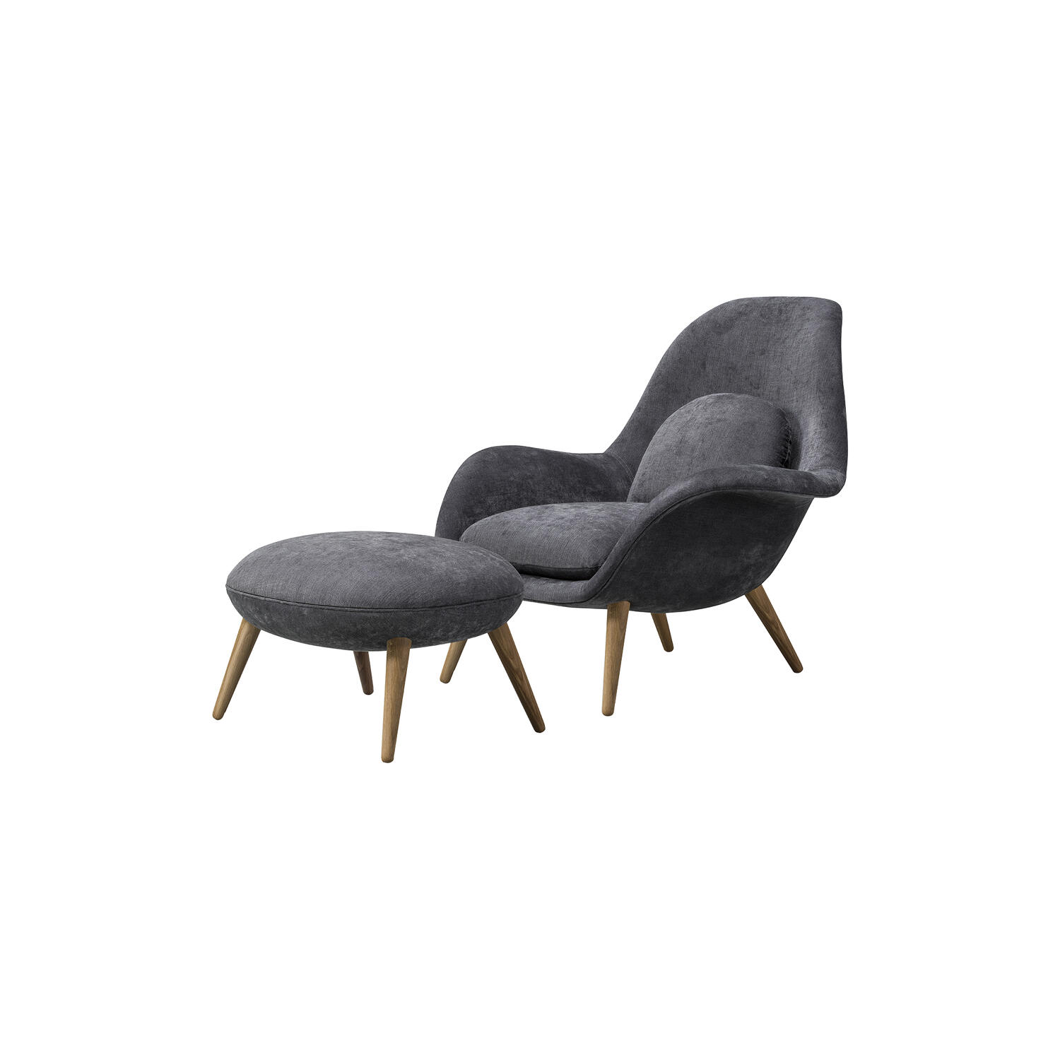 Swoon loungestol og skammel, Maple 192