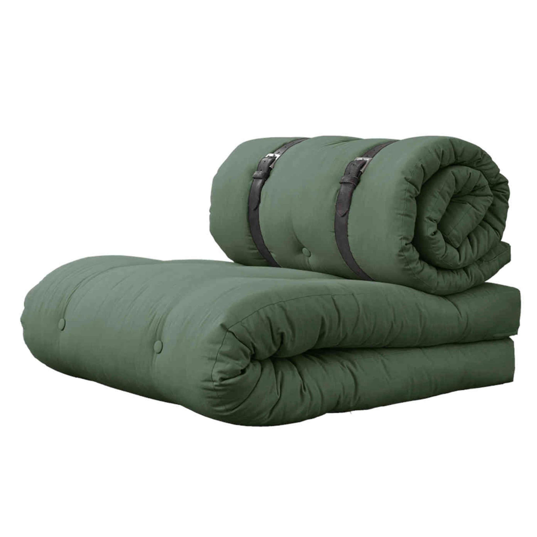 - Matelas futon pouf 2 en 1 kaki 70x200