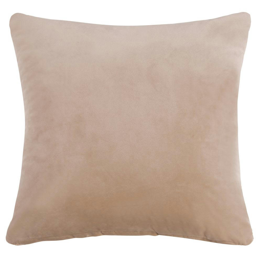 ACACIA - Coussin en tissu beige motifs dorés 45x45