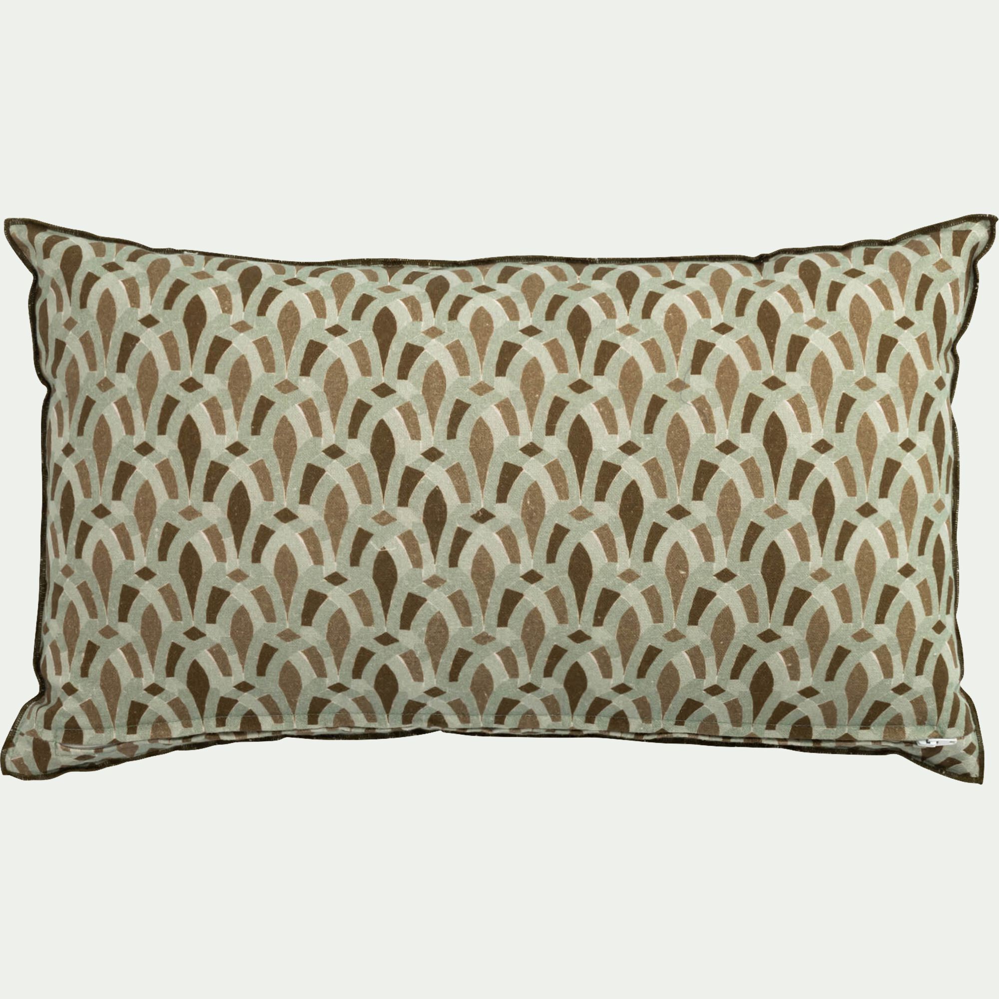 QAR - Coussin en coton à motif 30x50cm - vert