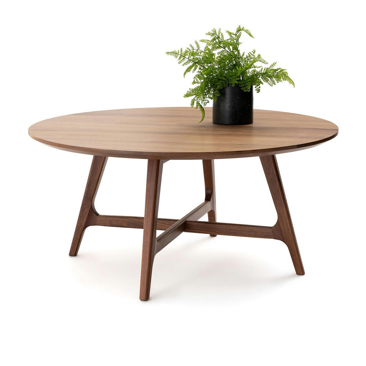 Grande table basse ronde noyer, Larsen